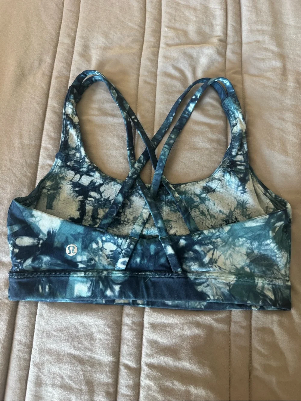 lululemon athletica Blue Tie-Dye Double-Strap Sports Bra size 6